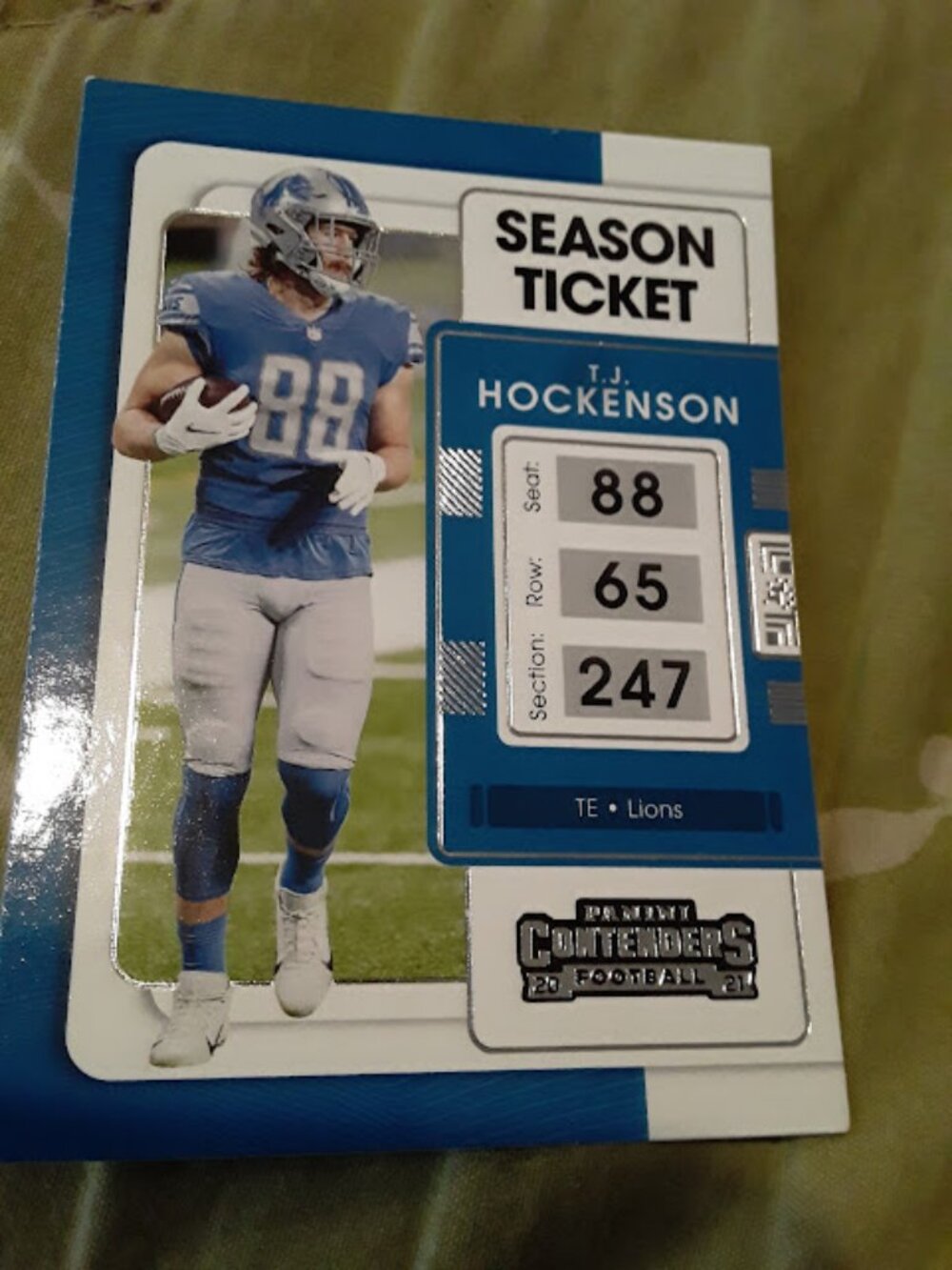 2020-21 Panini Contenders TJ Hockenson Lions Football Card